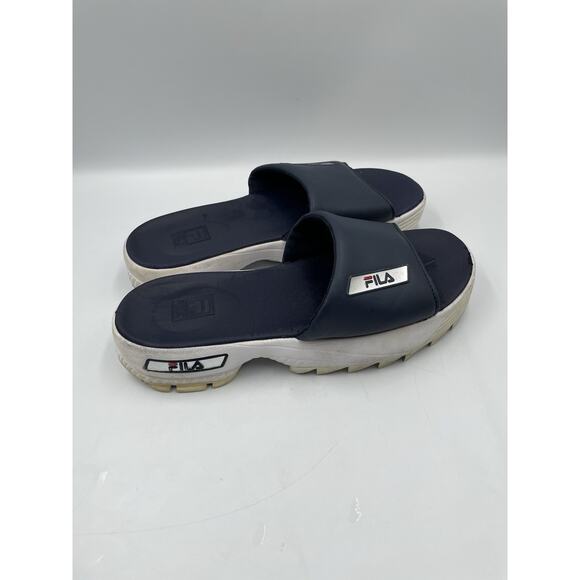 Fila Blue Slides Women's Size 8 - Fast Shipping! - Picture 1 of 8